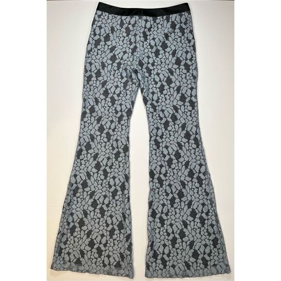 NWOT Alexis Agata Fully Lined Lace Flare Light Blue Navy Trouser Size Medium - Picture 9 of 12